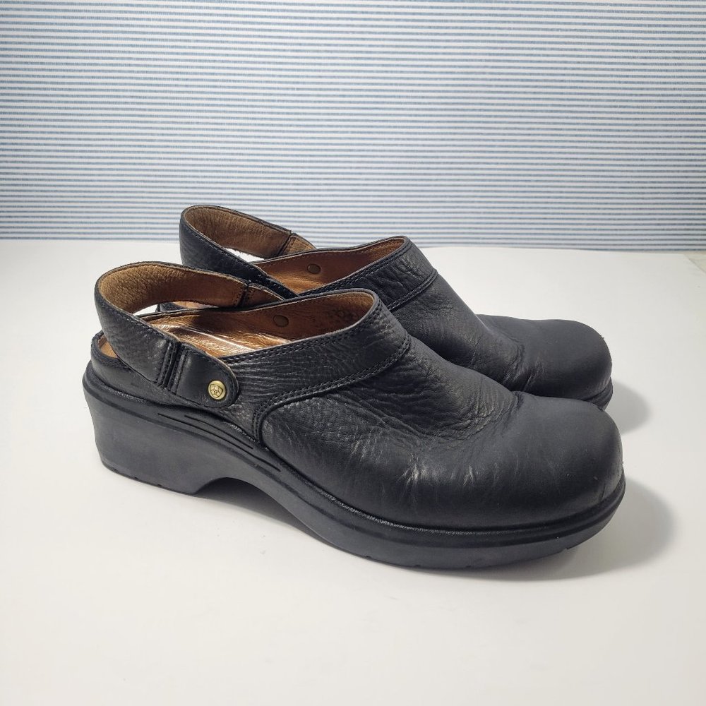 ARIAT Santa Cruz Black Leather Mules Slip On Clogs Women's Size 10B